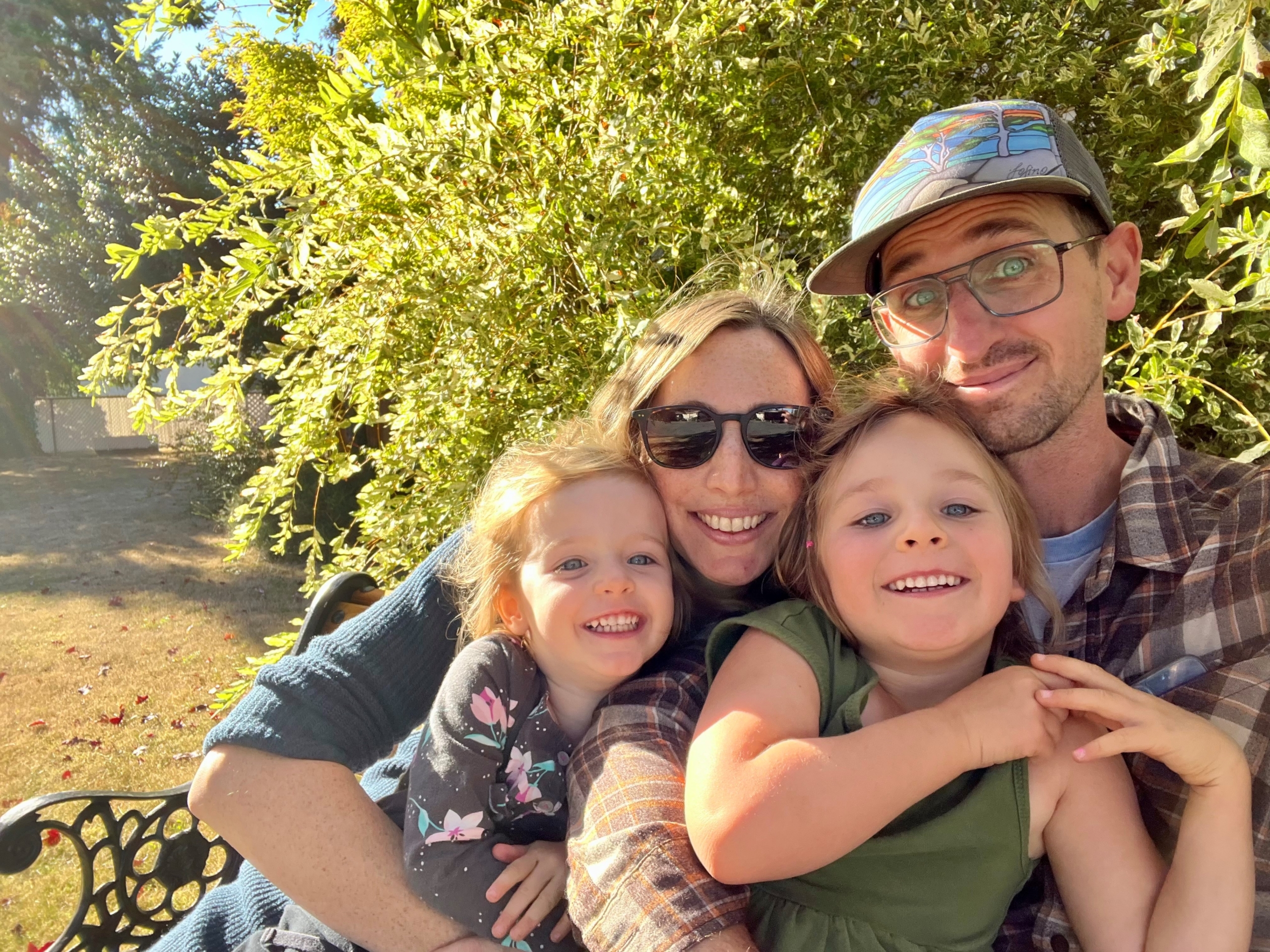 Nate Warden with his Wife Bex, and their daughters