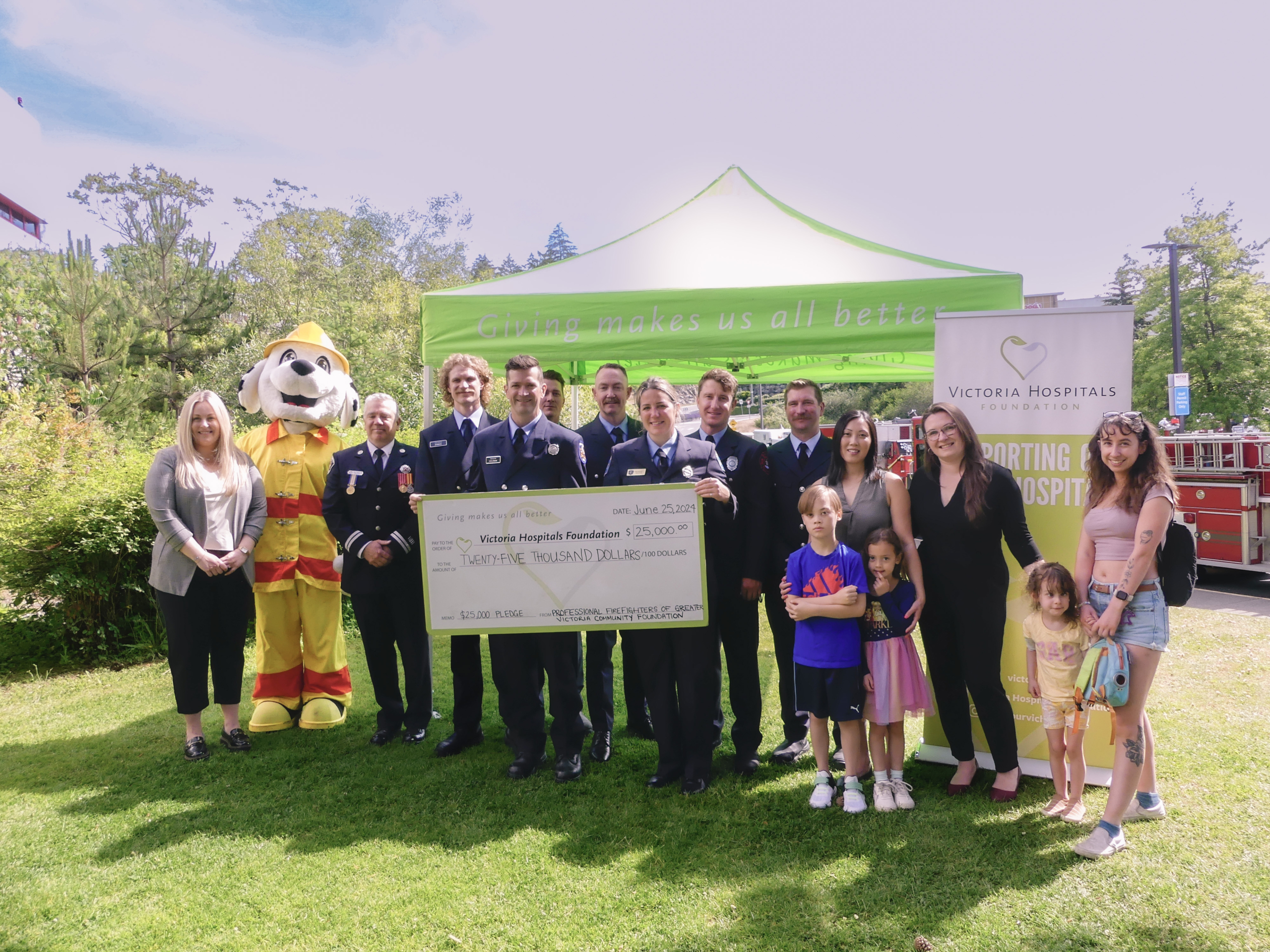 Greater Victoria Professional Firefighters, Victoria Hospitals Foundation Staff, and Pediatric Patient Families outside of Victoria General Hospital