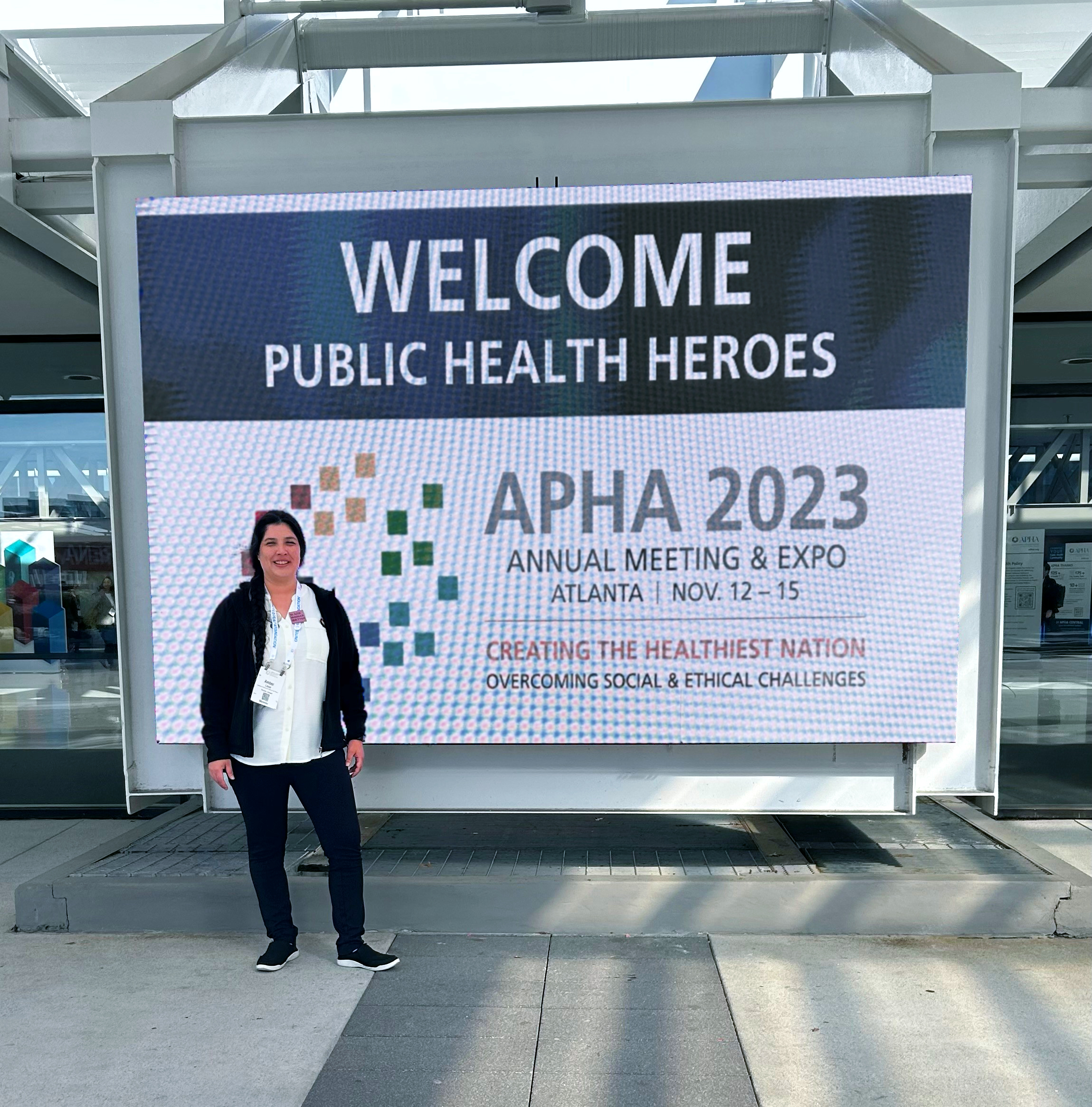 Amber Louie representing indogenous voices at the American Public Health Association conference