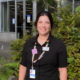 Indigenous Liaison Nurse, Amber Louie, in front of Victoria General Hospital