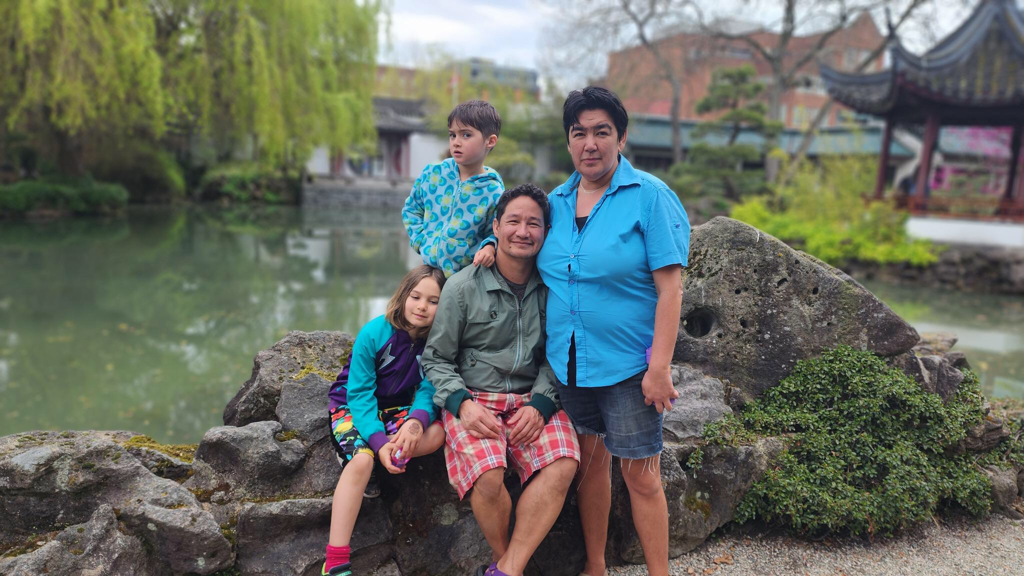 Alex Mah, future nurse practitioner in the cowichan valley, with his family