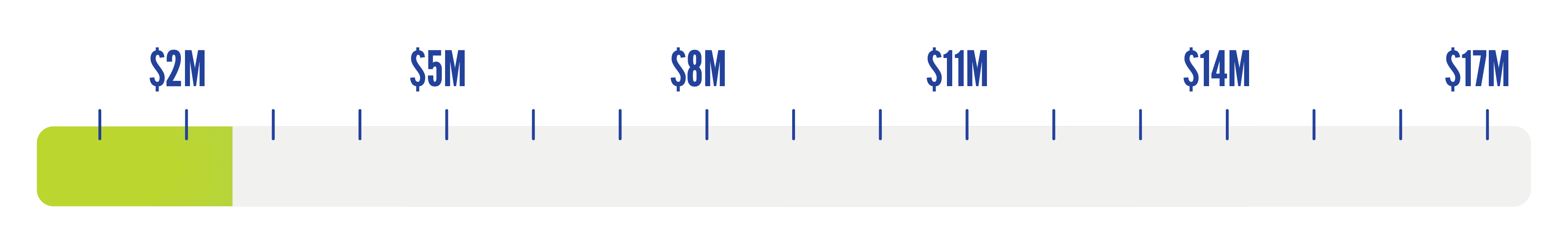 Campaign Thermometer showing $2.5 Million progress towards It's Time for Surgical Innovation's $17M fundraising goal