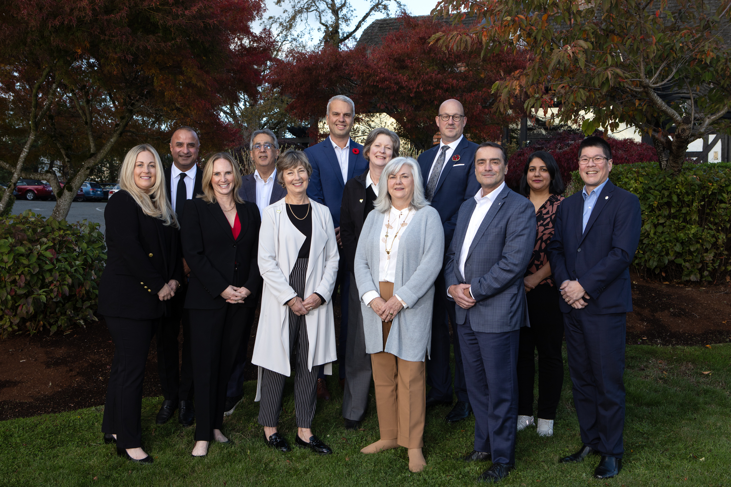 Left to right: Foundation CEO Avery Brohman with the 2024-25 Board of Directors: Anup Grewal, Jessica Thomson, Jas Dusanj, Cynthia Smith, Marko Peljhan, Helen Wale, Joan Yates, Ryan O’Grady, Kendall Gross, Jagdeep Bawa, and Ian Wong