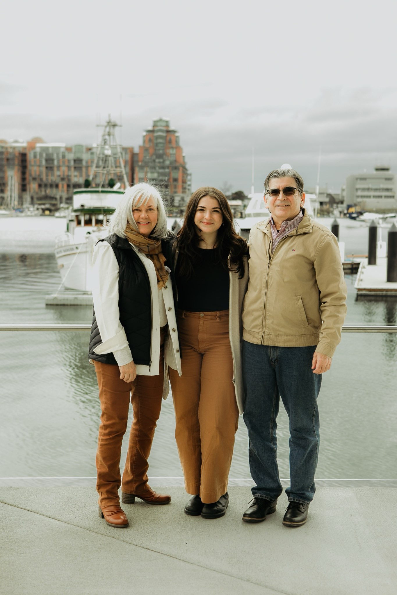 Joan with her daughter & husband in Downtown Victoria, BC