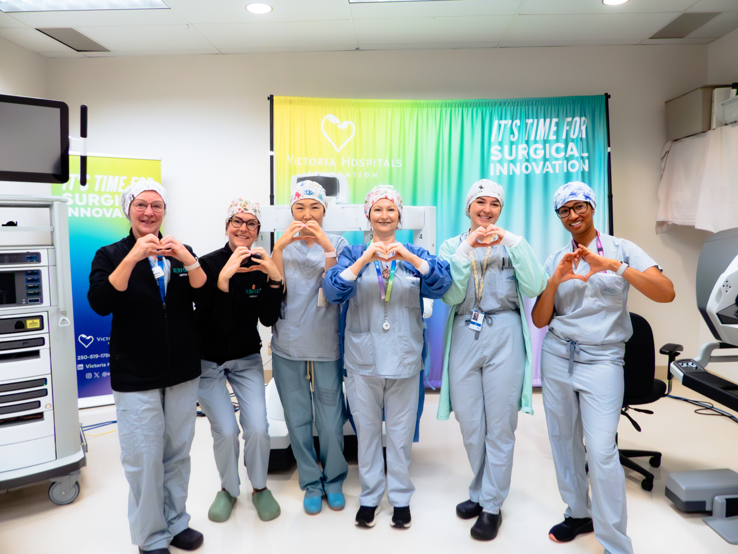 Surgical Team Members at Royal Jubilee Hospital (RJH) express their gratitude for donors with heart hands